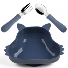 Набір дитячого посуду 2Life Y10 тарілка Білка та прибори Синій (v-12074) (1248126)