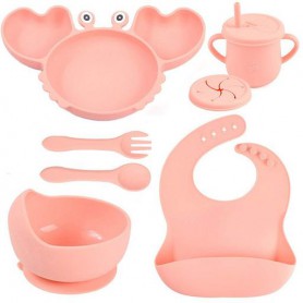 Набір дитячого посуду 2Life Краб Y14 7 предметів Рожевий (v-12021) (1248100)