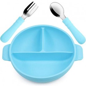 Набір дитячого посуду 2Life Y9 тарілка та прибори Блакитний (v-12081) (1248133)