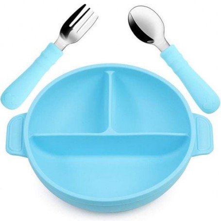 Набір дитячого посуду 2Life Y9 тарілка та прибори Блакитний (v-12081) (1248133)