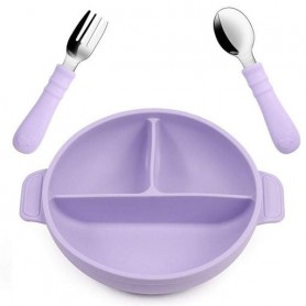 Набір дитячого посуду 2Life Y2 тарілка та прибори Фіолетовий (v-12076) (1248128)