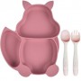 Набір 2Life тарілка Білка Y19 та прибори в кейсі Рожевий (v-11938) (1248084)