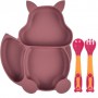 Набір 2Life тарілка Білка Y16 та прилади в кейсі Бордовий (v-11936) (1248083)