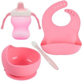Набір посуду 2Life та слинявчик Y14 Рожевий (v-11864) (1248061)