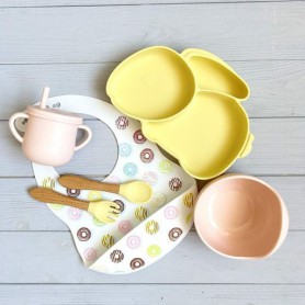 Набір RAPR img_e9287 кролик тарілка, нагрудник з принтом Y4Y11 (дитячий) Newsun new (1246403)