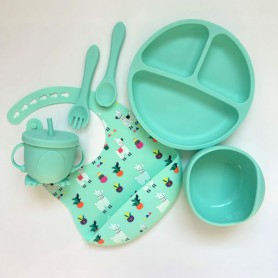 Набір дитячого посуду RNSHPP img_e4465 м'ятний принт лами Newsun new (1246139)