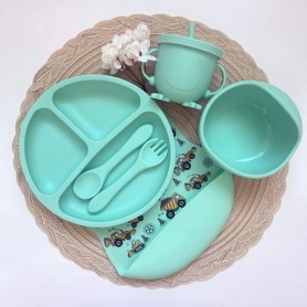 Набір дитячого посуду RNSHPP img_e4457 м'ятний принт машинки Newsun new (1246164)