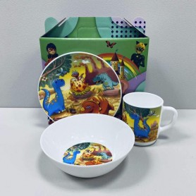 Набор детской посуды из стеклокерамики 3 предмета Динозаврики 3535-5 (1251562)