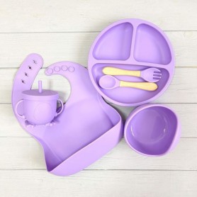 Набір дитячого посуду з силікону RNSH img_e9964 фіолетовий Newsun new (1246475)