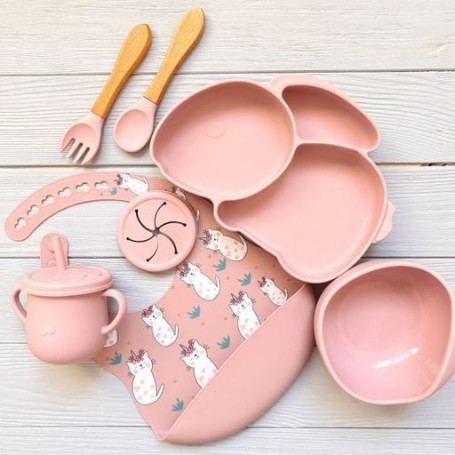 Силіконовий набір посуду Y26 img_e2276 з тарілкою у формі зайчика Newsun new (1246179)