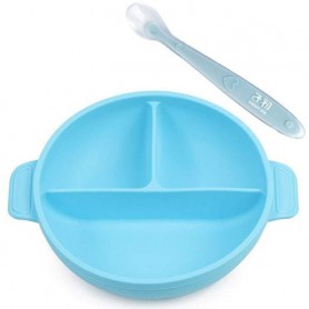 Тарілка трисекційна 2Life Y9 та ложка Блакитна (v-11841) (1248053)
