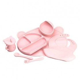 Набор силиконовой посуды для детей Медвежонок 7 предметов, розовый TS Kitchen HP34546P (1253178)