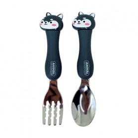 Детский набор ложка и вилка Кот черный MGZ-0102(Cat-Black) в футляре Megazayka (1253169)