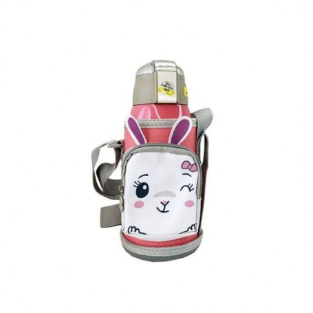 Детский термос-поильник Зайчик MGZ-0324(Pink) с индикатором температуры 550 мл Mega Zayka (1252428)