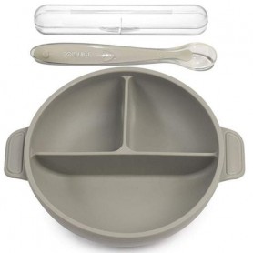 Тарілка трисекційна 2Life Y20 та ложка в кейсі Сірий (v-11842) (1248054)