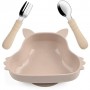 Набір дитячого посуду 2Life Y24 тарілка Білка та прибори Бежевий (v-12103) (1248397)