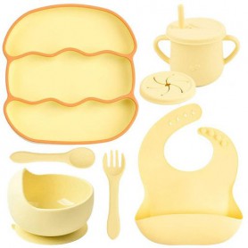 Набір дитячого посуду 2Life Хвиля Y11 з 7 предметів Жовтий (v-12006) (1248091)