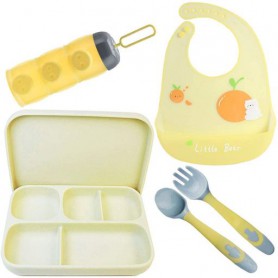 Набір посуду 2Life A5 та слинявчик Жовтий (v-11872) (1248475)