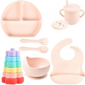 Набір посуду 2Life Y4 7 предметів та іграшка пірамідка Y6 Рожевий (v-11816) (1248039)