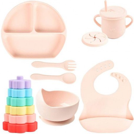 Набір посуду 2Life Y4 7 предметів та іграшка пірамідка Y6 Рожевий (v-11816) (1248039)