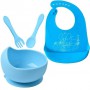Набір посуду 2Life тарілка Y9 прибори та слинявчик Слоник Блакитний (vol-10542) (1248134)