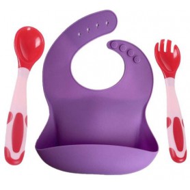 Набір 2Life слинявчик та прибори Фіолетовий (vol-9957) (1248095)