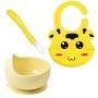 Набір силіконового посуду 2Life Y11 3D Жирафік 3 предмети Жовтий (vol-10404) (1250749)