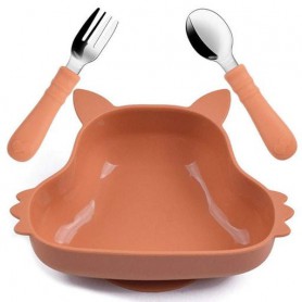 Набір дитячого посуду 2Life Y27 тарілка Білка та прибори Помаранчевий (v-12106) (1248146)