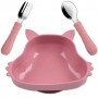 Набір дитячого посуду 2Life Y19 тарілка Білка та прибори Рожевий (v-12098) (1248140)