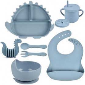 Набір дитячого посуду 2Life Y21 Динозавр 8 предметов Голубой (v-12056) (1248110)