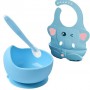 Набір силіконового посуду 2Life Слоник 3 предмети Блакитний (vol-10434) (1250755)