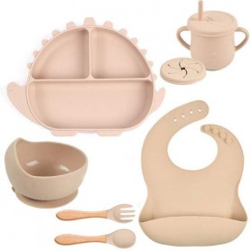 Набір силіконового посуду 2Life Y15 6 предметів Бежевий (v-11249) (1251159)