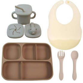 Набір силіконового посуду 2Life 5 предметів Коричневий/Бежевий (vol-10489) (1250858)