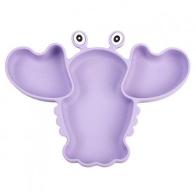 Трьохсекційна силіконова тарілка 2Life Рак Y2 540 мл Фіолетовий (v-11053) (1250849)