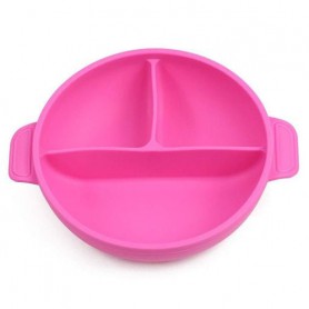Глибока трисекційна силіконова тарілка 2Life Y8 560 мл Рожевий (v-11075) (1250910)