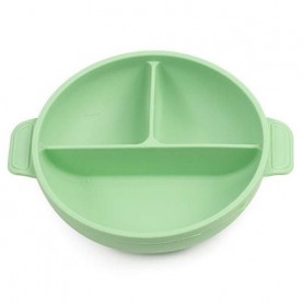 Глибока трисекційна силіконова тарілка 2Life Y3 560 мл Зелений (v-11070) (1250888)