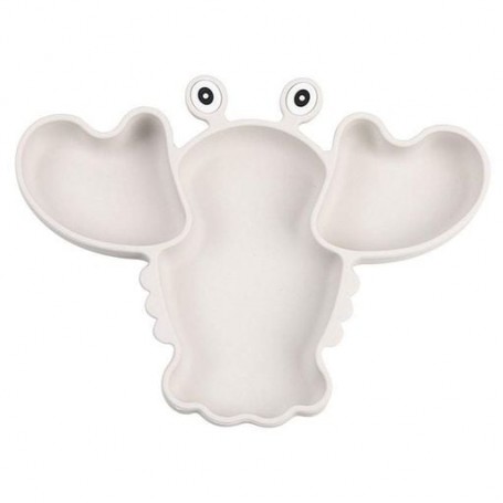 Трьохсекційна силіконова тарілка 2Life Рак Y23 540 мл Білий (v-11063) (1250872)