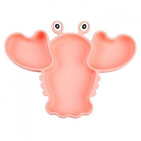 Трьохсекційна силіконова тарілка 2Life Рак Y12 540 мл Рожевий (v-11058) (1250856)