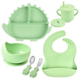 Набір силіконового посуду 2Life Y3 6 предметів Зелений (v-11258) (1251169)