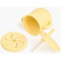 Набір дитячого силіконового посуду 2Life Y11 із 7 предметів з металевими приладами Жовтий (v-11362) (1251055)