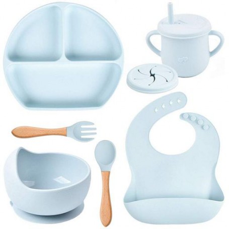 Набір силіконового посуду 2Life Y5 6 блакитний (v-11133) (1250914)