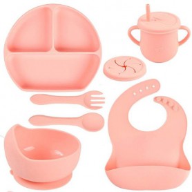 Набір силіконового посуду 2Life Y12 6 предметів Рожевий (vol-10989) (1251063)