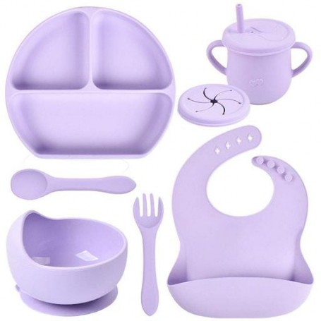 Набір силіконового посуду 2Life Y2 6 предметів Фіолетовий (v-10979) (1251034)