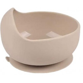 Силіконова кругла глибока тарілка для перших страв на присосці 2Life Y24 350 мл Бежевий (vol-10146) (1250935)