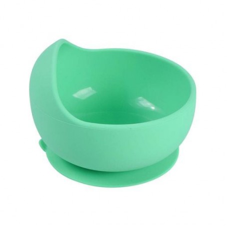 Силіконова кругла глибока тарілка для перших страв на присосці 2Life Y13 350 мл М'ятний (vol-10140) (1250873)