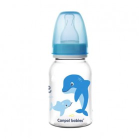 Бутылочка для кормления Canpol Babies Love & See с рисунком, с рождения, голубая, 120 мл (59/300)