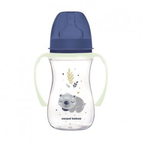 Бутылка Canpol Babies EasyStart Sleepy Koala с широким отверстием, антиколиковая, голубая, 240 мл (35/237_blu)