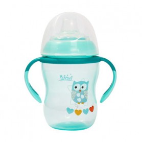 Поильник-непроливайка Lindo А 42 Premium с ручками и силиконовым носиком, зеленый, 260 мл