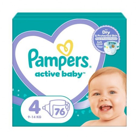Подгузники Pampers Active Baby размер 4 (9-14 кг), 76 шт
