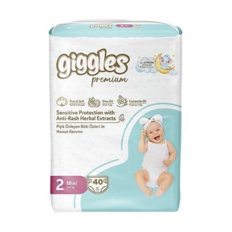 Подгузники Giggles Premium Mini размер 2 (3-6 кг), 40 шт